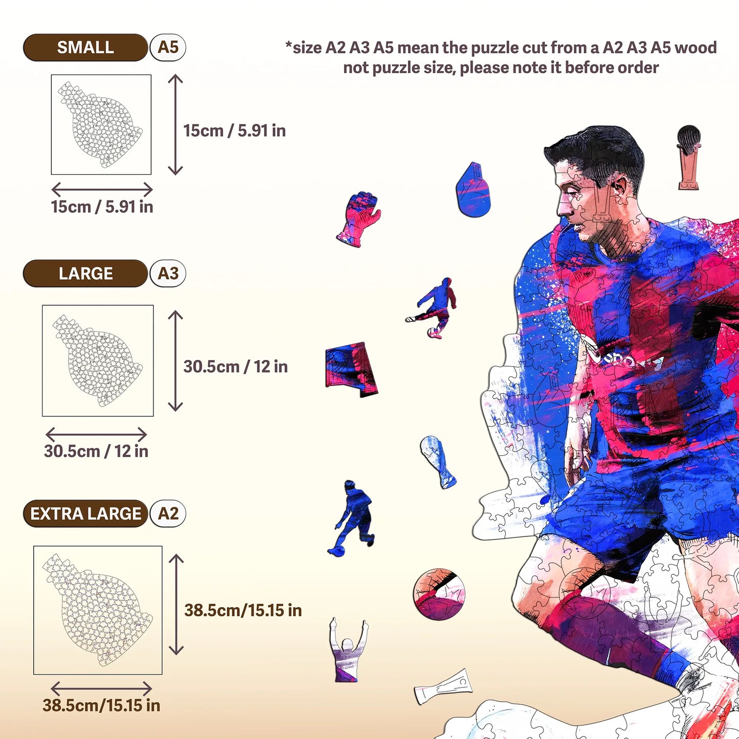 Football Genius Wooden Jigsaw Puzzle Wood Home Decor Painting Christmas and Halloween Gift Toy for Teen and Kid