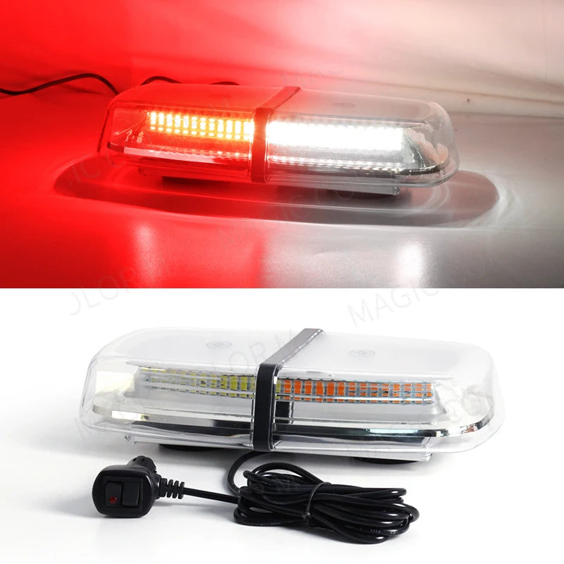 12V 24V Amber Yellow Truck Car Led Strobe Roof Lights Becaon Warning Emergency Rescue Magnetic Vehicle Ambulance 72SMD