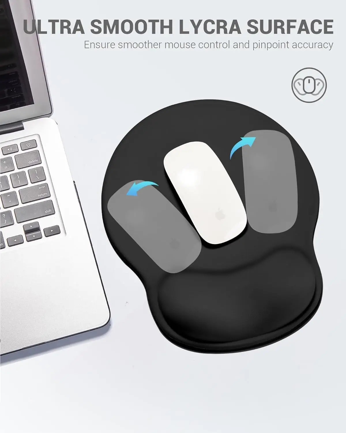 Ergonomic Mouse Pad Wrist Support, Relieve Wrist Pain Gel Mouse pad, Non-Slip Rubber Base Soft Mousepad Computer for Office Home
