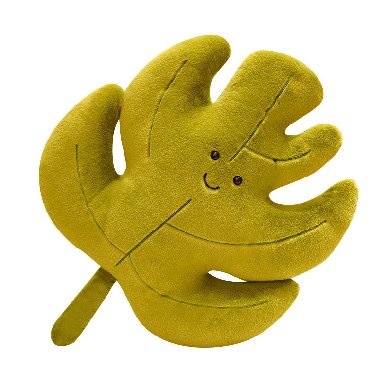 Creative Simulation Leaves Plush Hug Pillow Cartoon Maple Leaves Soft Stuffed Plant Soft Plushies Kids Toys for Girls Home Decor