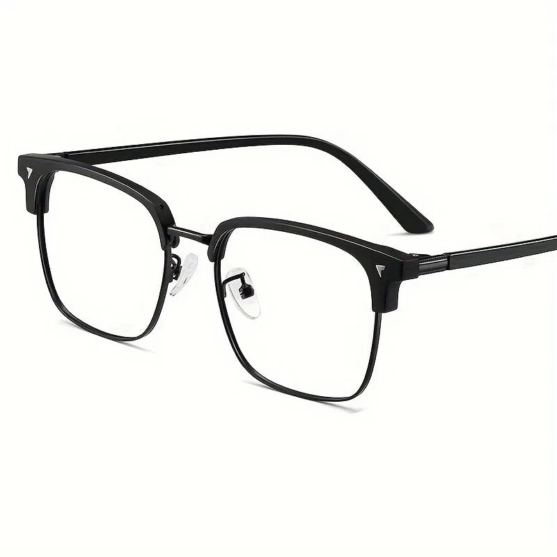 Men's high-definition anti blue light glasses - retro transparent lens full frame design fashionable unisex glasses