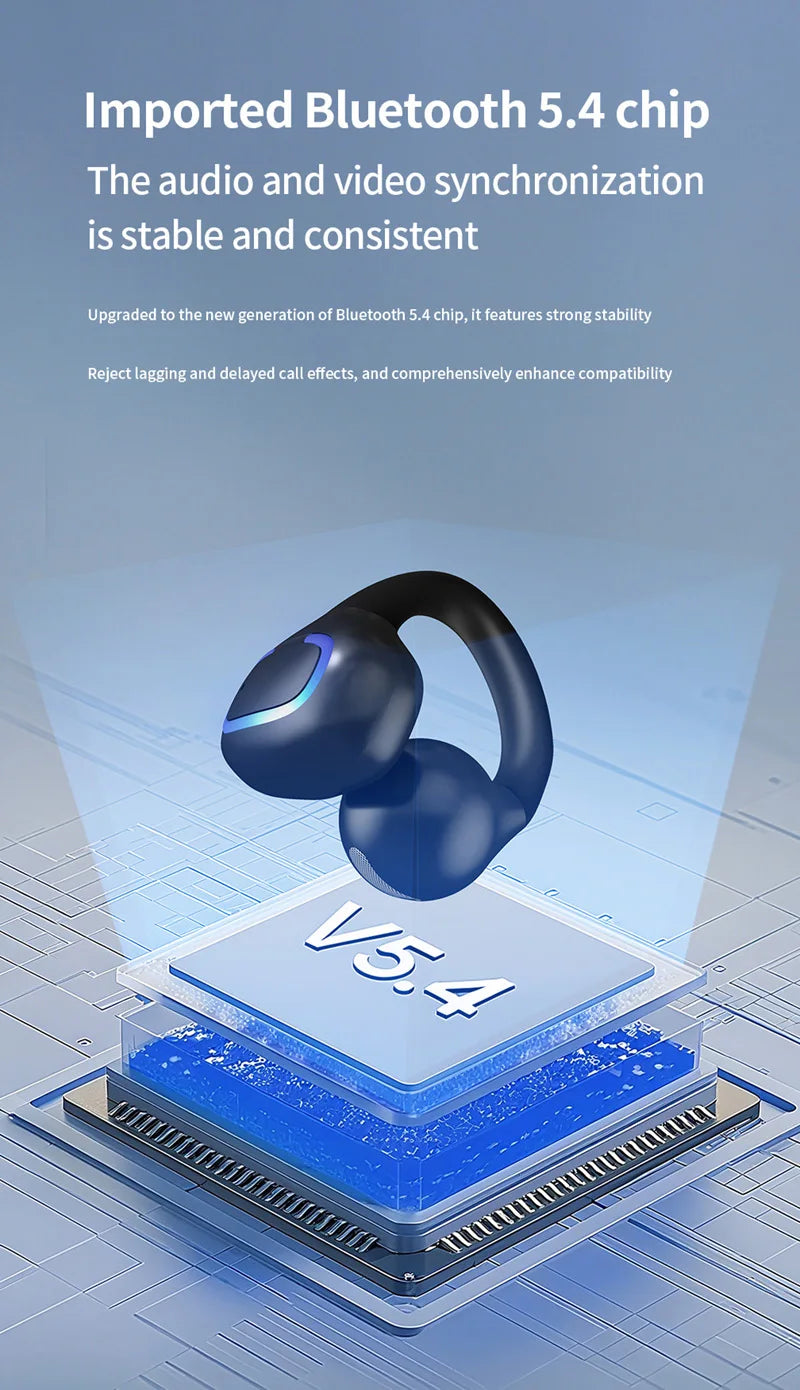 New OWS Ear Clip Earphones Bone Conduction Bluetooth Sports Gaming Earbuds HiFI Stereo Sound Headphones TWS With Microphone 2026