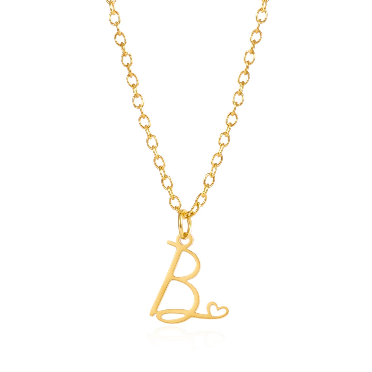 Fashion Stainless Steel A-Z Initial Letter Necklace For Women Elegant Gold Color 26 Alphabet Pendant Jewelry Girls Birthday Gift