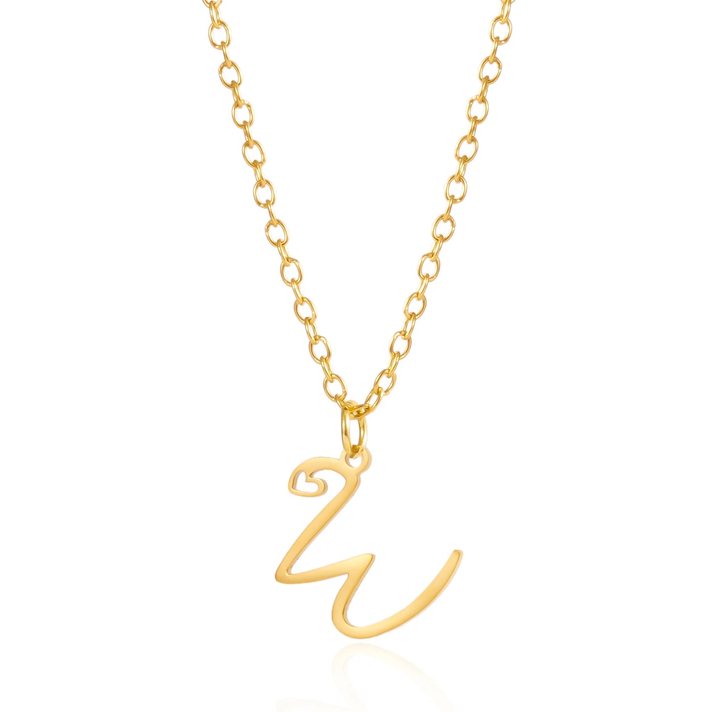 Fashion Stainless Steel A-Z Initial Letter Necklace For Women Elegant Gold Color 26 Alphabet Pendant Jewelry Girls Birthday Gift