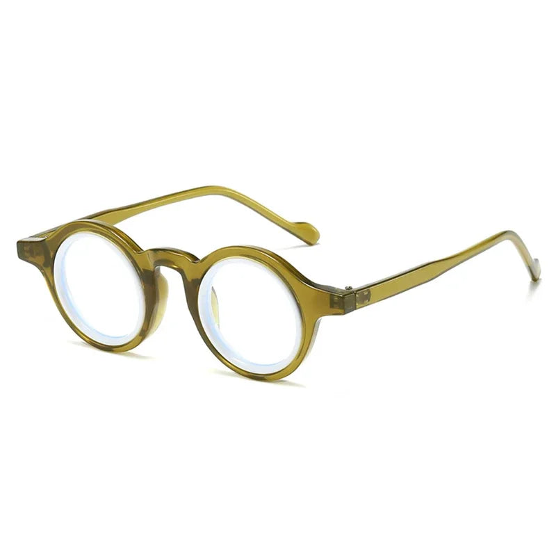 JNPCXI New Fashion Small Round Double Color Women Leopard Glasses Frame Retro Punk Men Clear Lens Eyewear