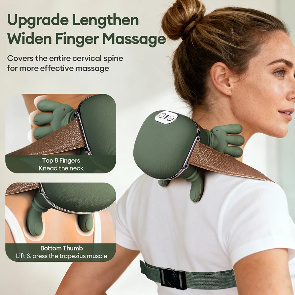Foreverlily Bionic Finger Neck Shoulder Massager Neck Cervical Trapezius Kneading Massage Shawl Bionic Hand Neck masajeador