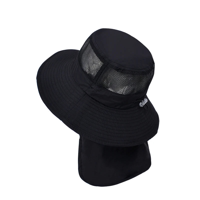 Xinbaoguan 100% Polyester 1147 Summer Boys and Girls Sunshade Hat Large brim Sunshade Shawl Breathable Fishing Hat