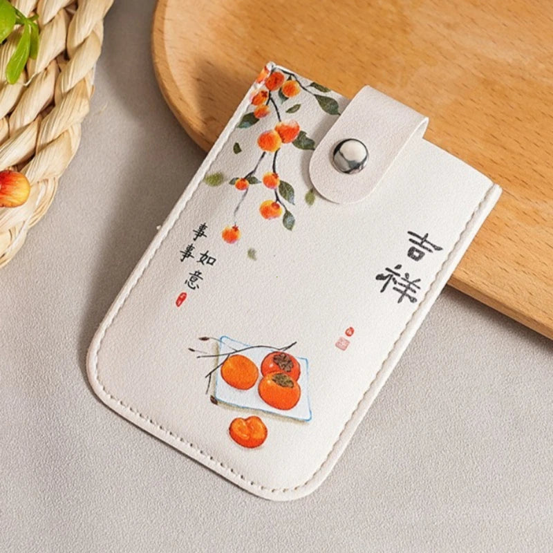 Laminated Concealed Mini Card Wallet RFID Blocking 4 Cards Pockets ID Card Holder Pull-out Type PU Leather Business Card Case