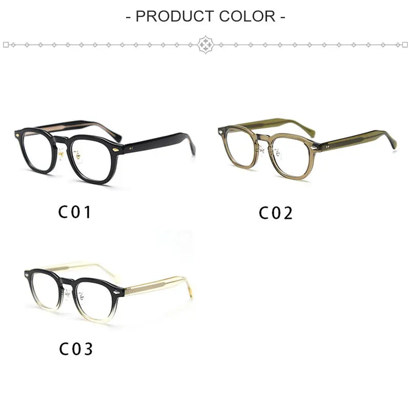 Caterside Retro Oval Eyeglass Transparent Lenses Men High Quality Flat Light  Women Glasses Gift Set Artistic