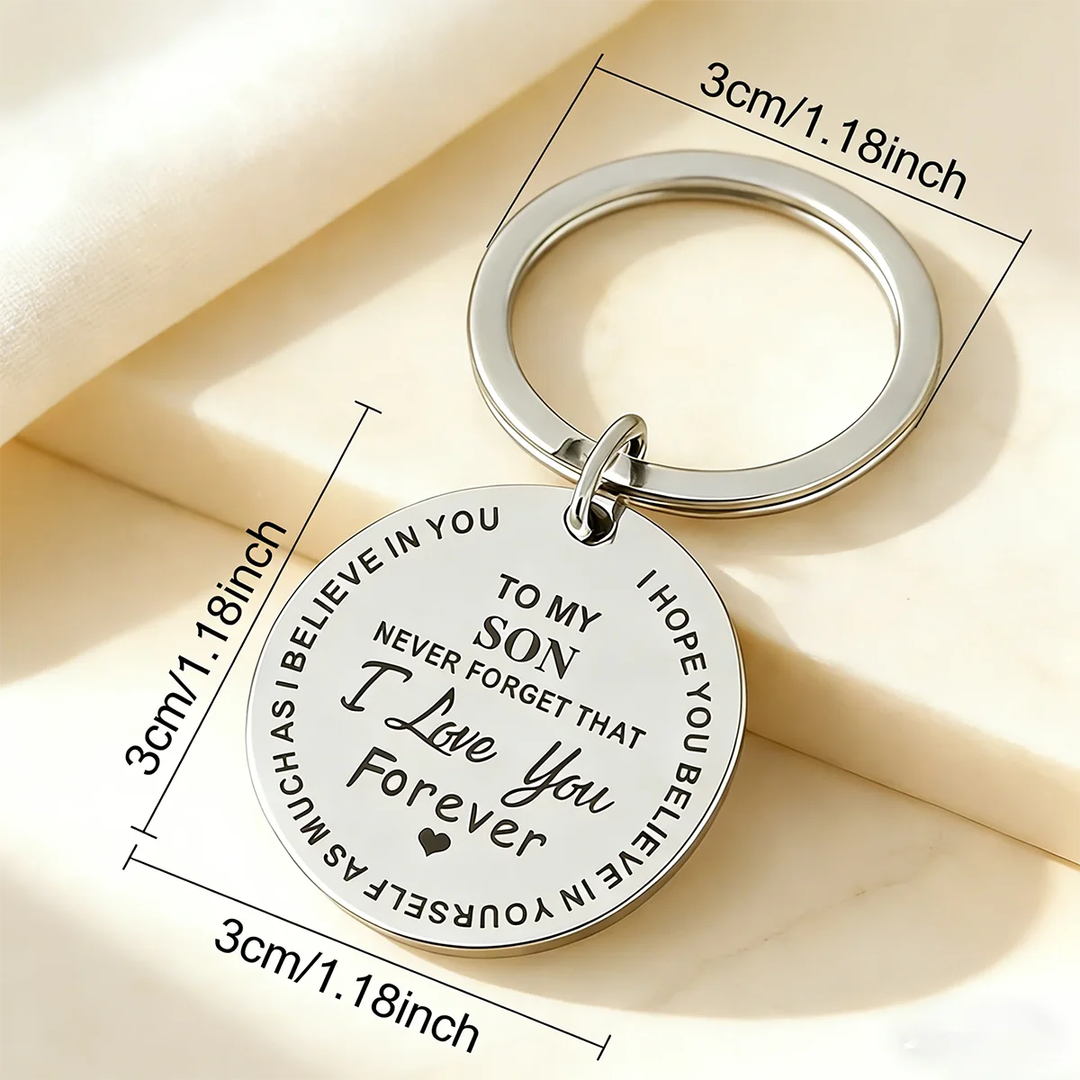 Stainless Steel 'Dear Mom I Love You' Keychain - Perfect Gift for Mother's Day, Birthday, Christmas, Thanksgiving