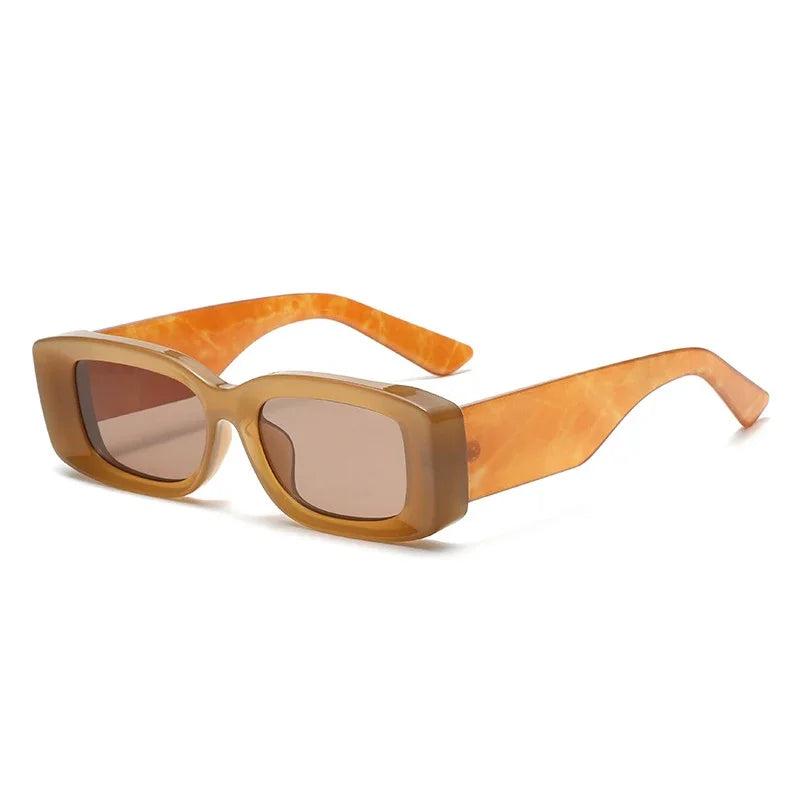 JNPCX Fashion Rectangle Jelly Color Women Sunglasses Retro Men Gradient Shades UV400 Sun Glasses