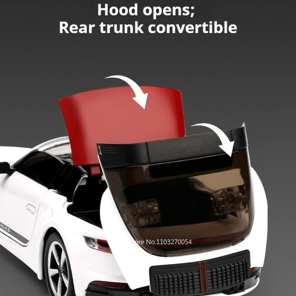1:32 Scale 911 Targe Supra GT4 Miniature Model Alloy Diecast Toys Car Doors Opened with Sound Light Sportscar Gift That Boy Love