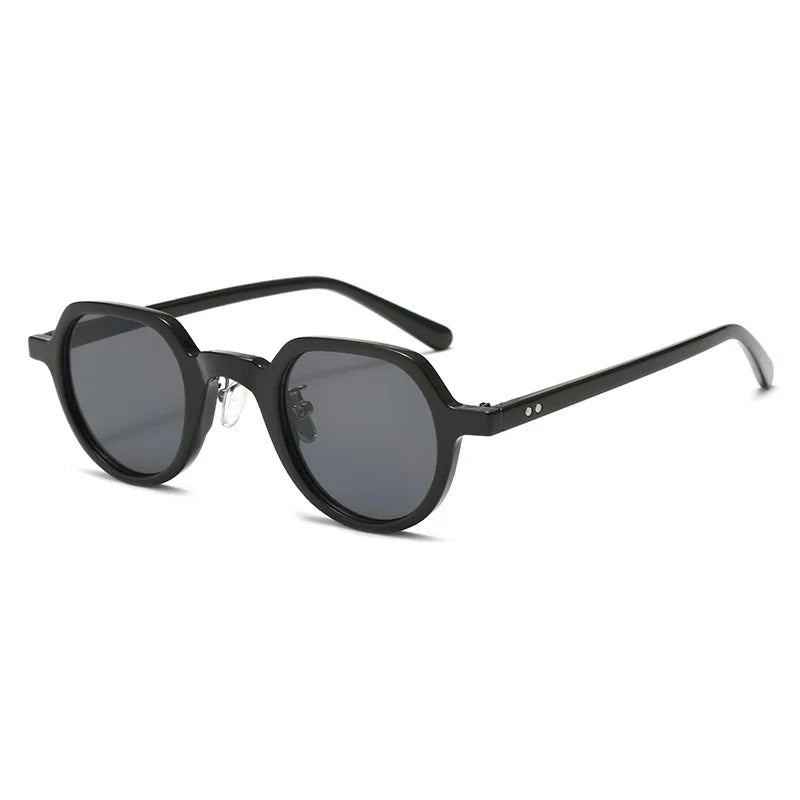 JNPCXI New Fashion Round Sunglasses Women Ocean Lens Leopard Blue Eyewear Men Trending Rivets Punk Sun Glasses