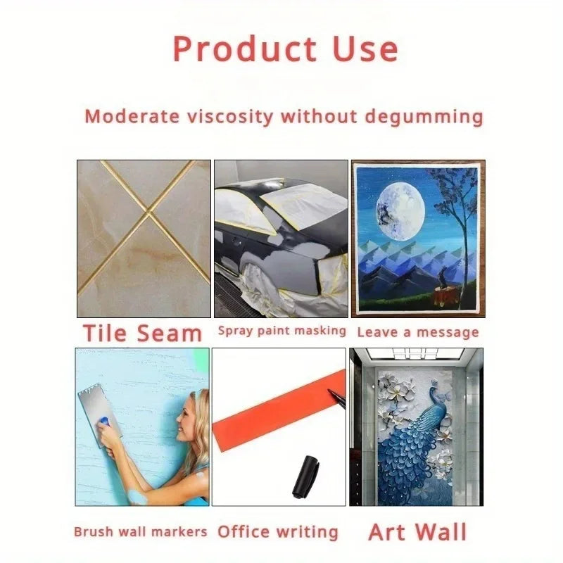 3Rolls 20m/Roll Paint Tape Multi-Surface Masking Easy Removal Paint Tape Security Wall Painting Crafts Art Construction Home