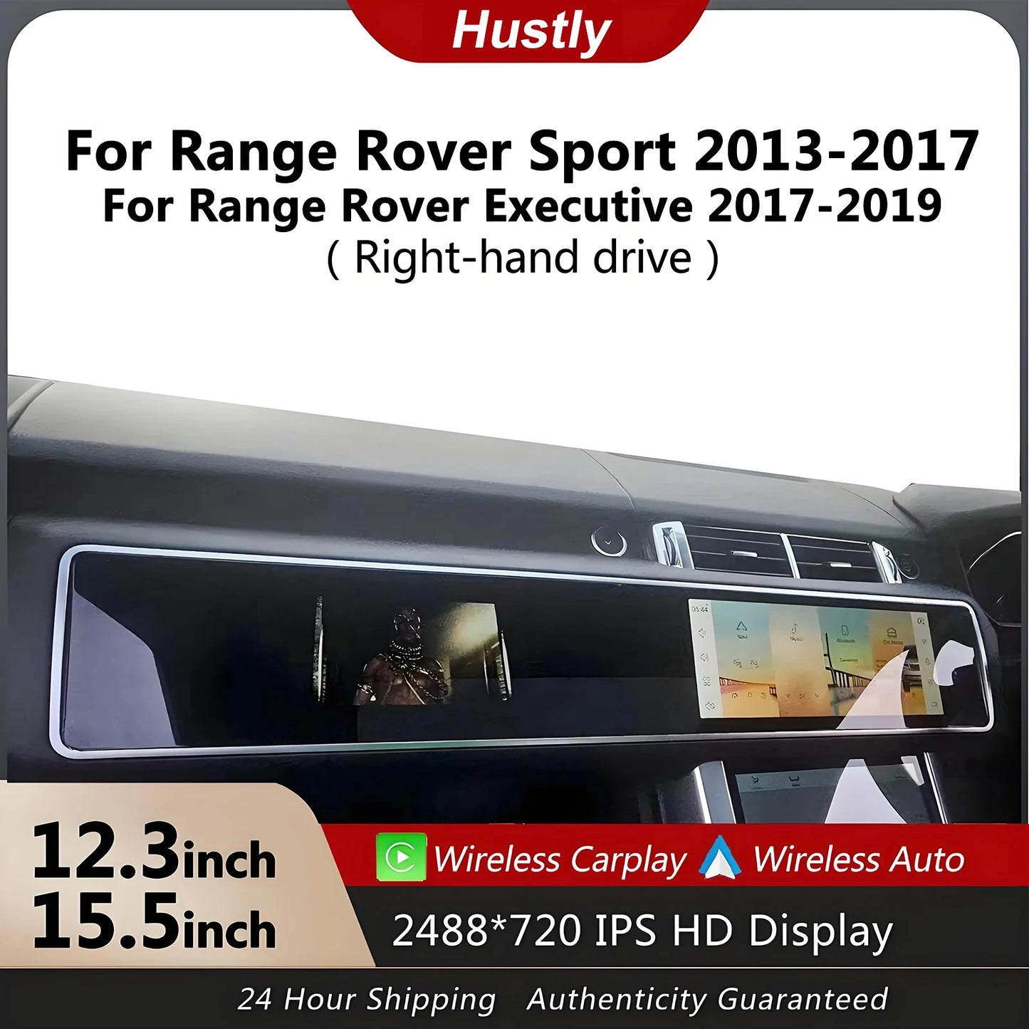 RHD dual-screen car multimedia player, suitable For Land Rover Range Rover Sport L494 (2013-2017) CarPlay car radio
