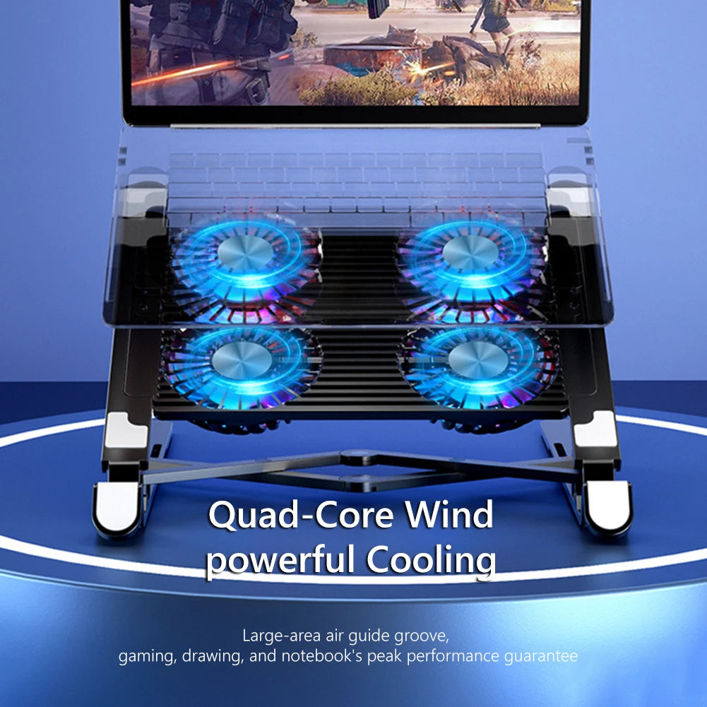 Laptop Cooling Pad, 2/4 Fans Foldable Laptop Cooler Holder 11-17.3in Notebook
