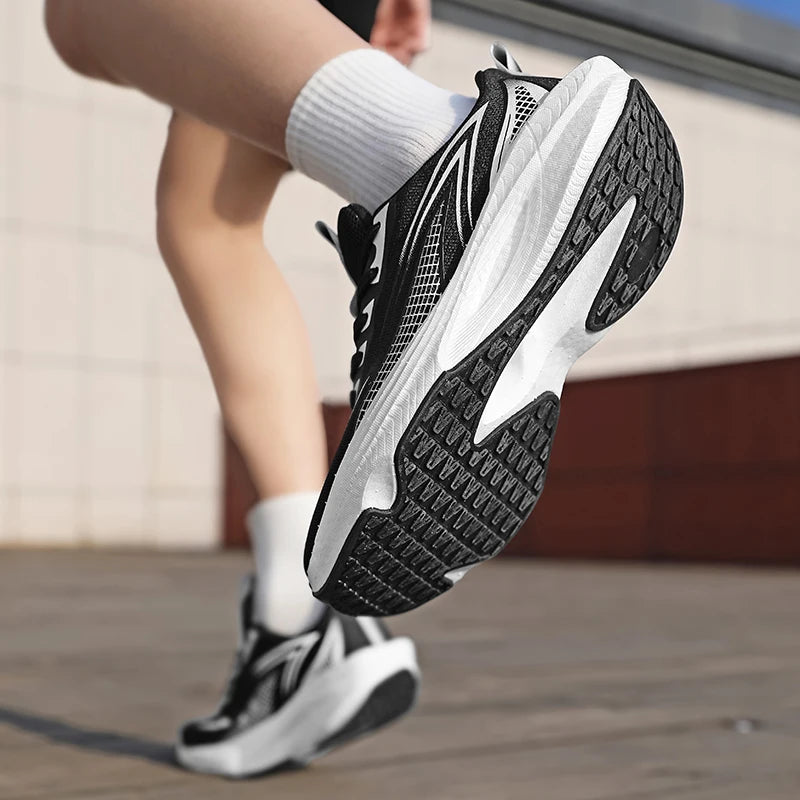 Marathon Men Running Shoes Sports Carbon Board Air Cushion Breathable Lightweight Men's Comfortable Athletic Nonskid Sneakers
