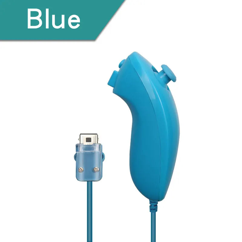 Wired Nunchuck, Nintendo Wii Game Controller, Hand Curved Game Handle Controller