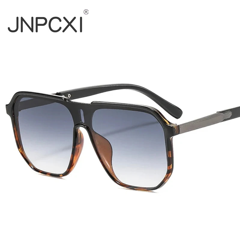 JNPCXI New Oversized Square Women Sunglasses Fashion One Piece Gradient Shades UV400 Retro Men Sun Glasses