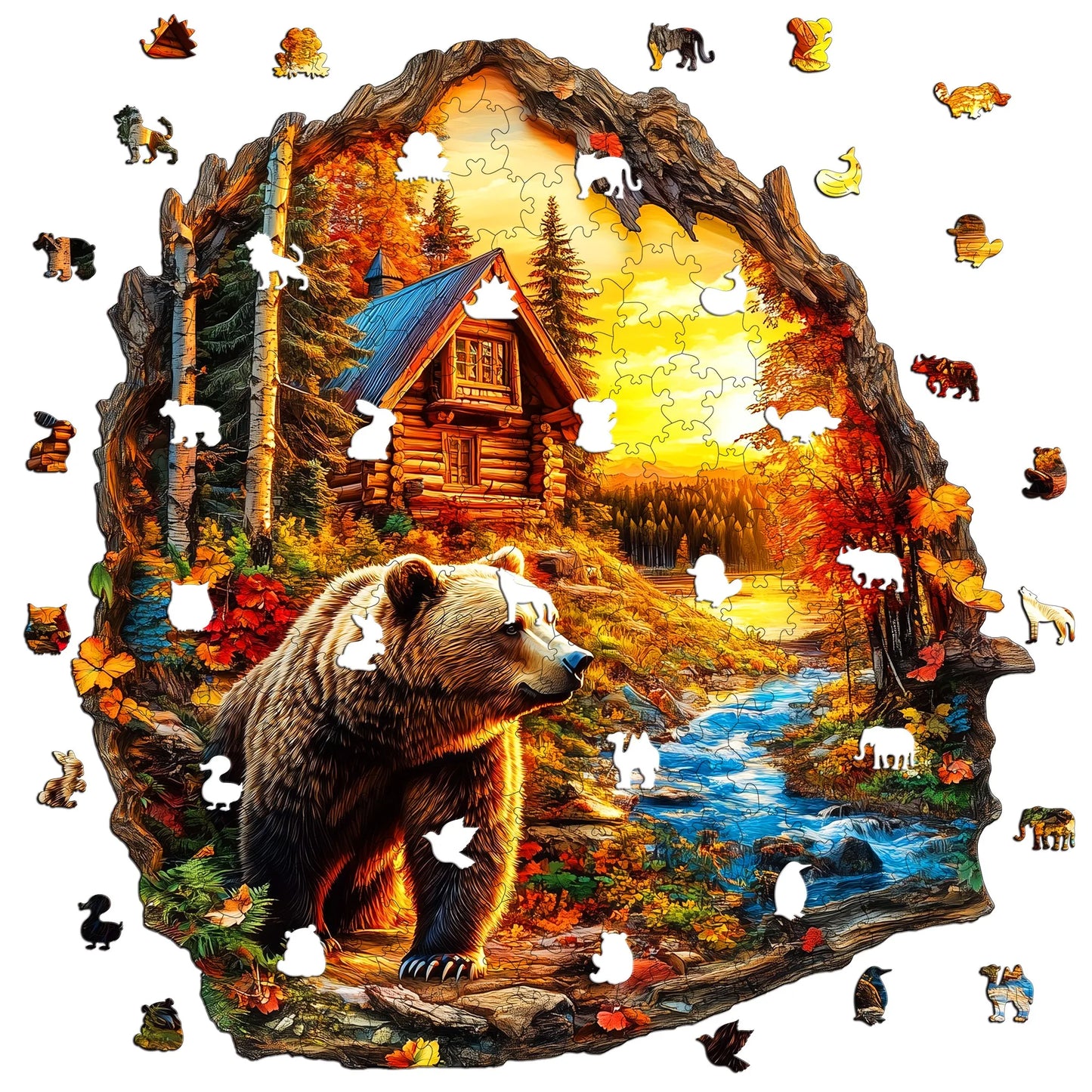 Animals And Nature Wooden Puzzle Creative Wooden Decor Christmas and Halloween Gift Toy for Teen and Kid