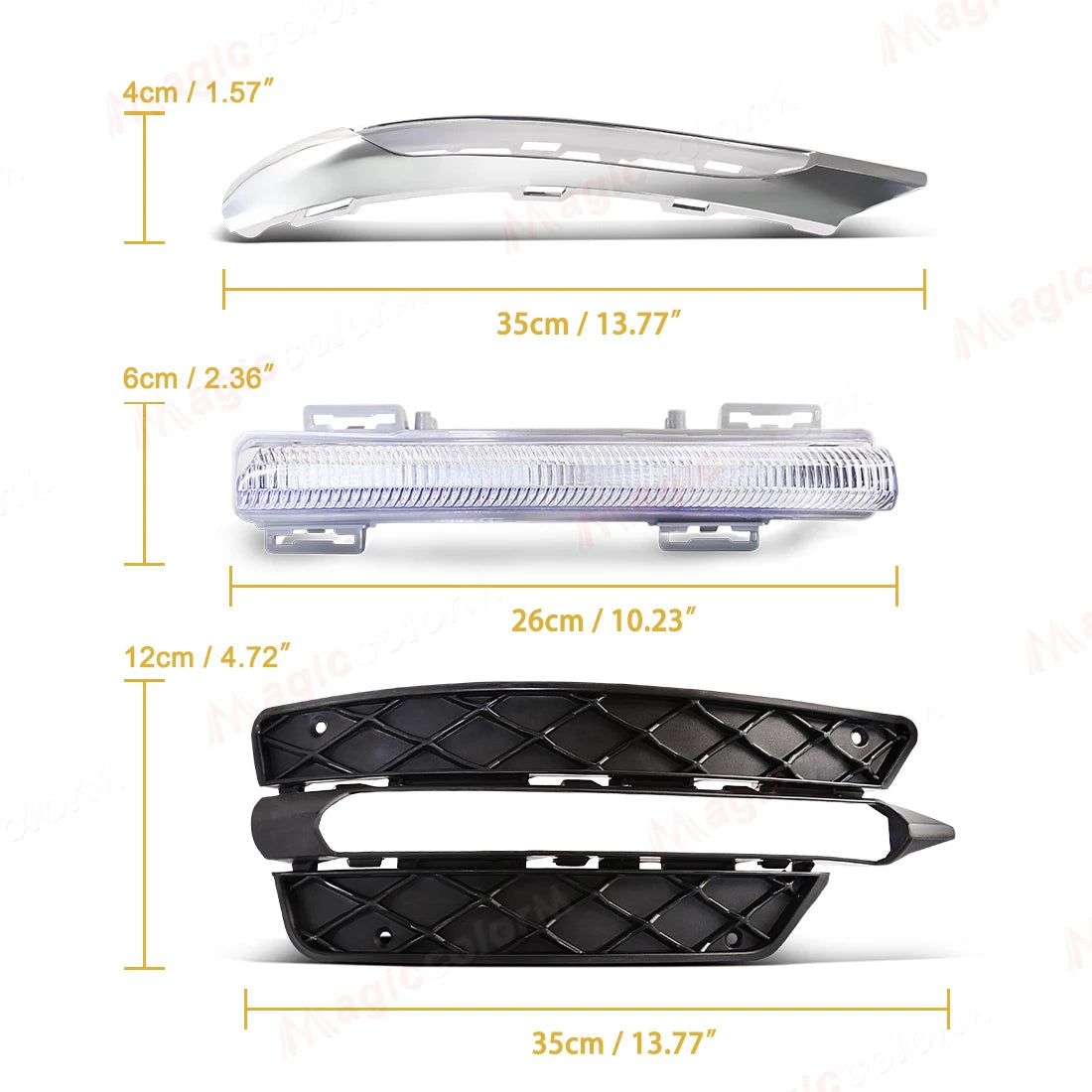 For Mercedes Benz W204 C-Class C250 C300 C350 Sports 2011 2012 2013 2014 LED Daytime Running Lights DRL Front Bumper Daylights