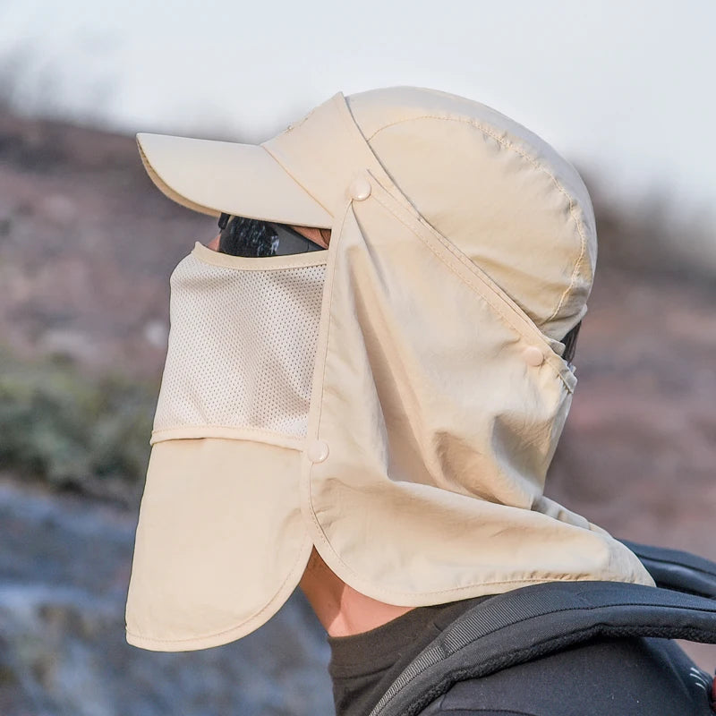 Xinbaoguan 100% Nylon Summer Outdoor Multi functional Sunshade Fishing Hat Men's Quick Drying Hat Baseball Hat Cross border