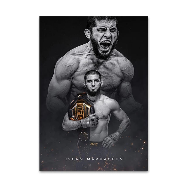 Makhachev MMA Fighting Champ Star Canvas Wall Art Print Room Decorative Painting