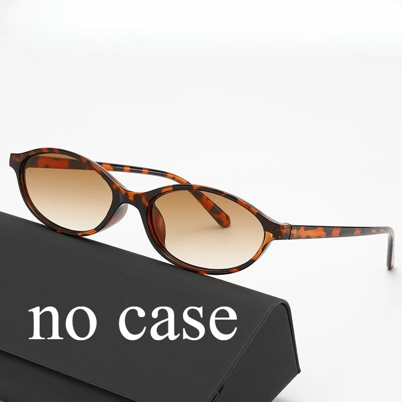 Retro Personality Small Frame Oval Sunglasses, Artistic Style Sunglasses, Trendy Sunglasses