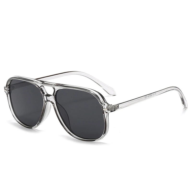 JNPCXI New Vintage Double Bridges Men Square Sunglasses Fashion Green Ocean Lens Eyewear Women Trending Rivets Sun Glasses UV400