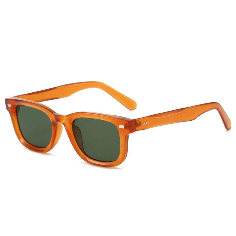 JNPCXI New Retro Square Women Rivets Sunglasses Fashion Blue Shades UV400