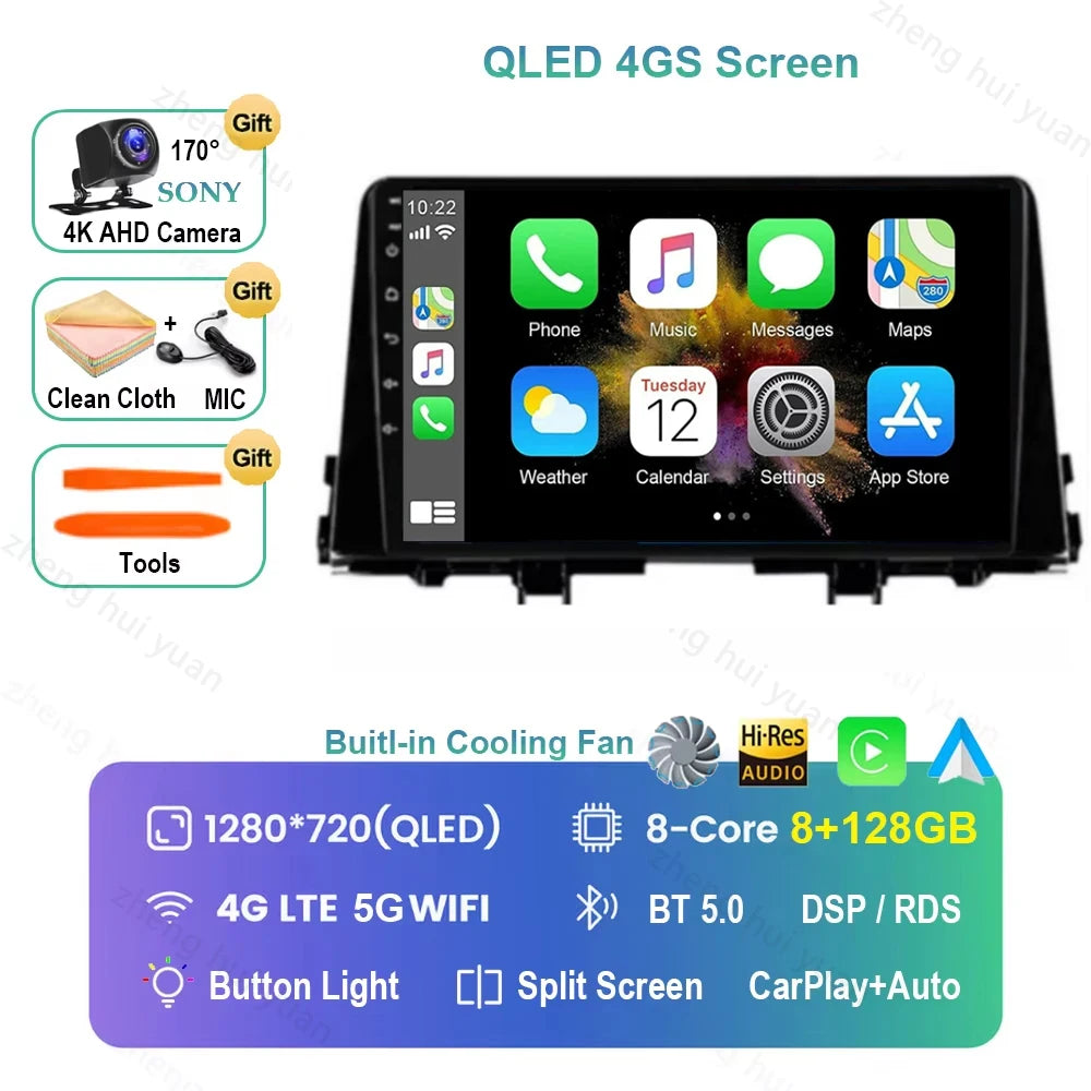 9 Inch Car Multimedia Player for KIA Morning 3 Picanto 2016 - 2018 2019 2020 Android 16 Car Stereo Car Radio GPS Carplay Auto