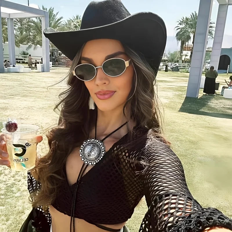 2pcs Summer Women's Fashion Glasses Retro Oval Metal Frame Ins Style Trendy Unisex Glasses Daily Commuting Beach Vacation