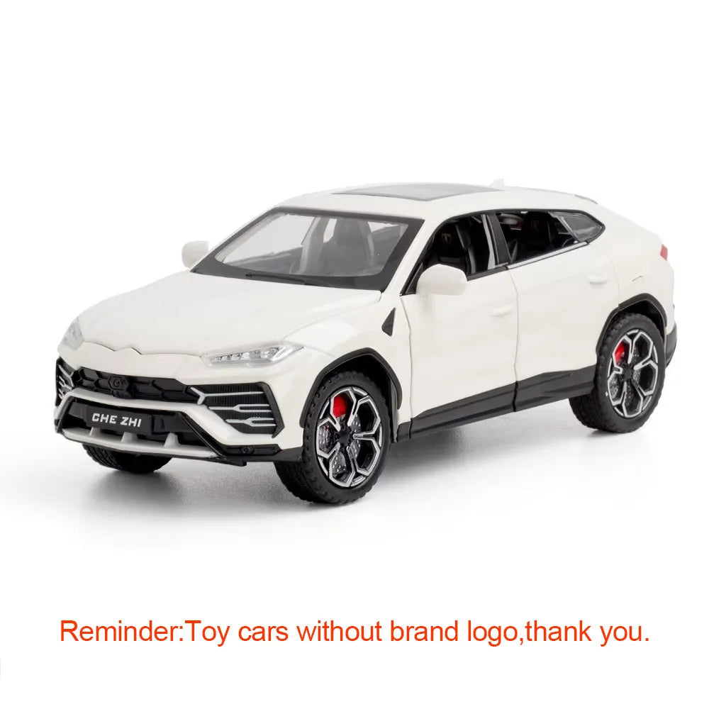 1:24 Lambor URUS Model Toys Diecast Alloy Car Doors Opened Sound Light Pull Back Shock Absorption Vehice Children Christmas Gift