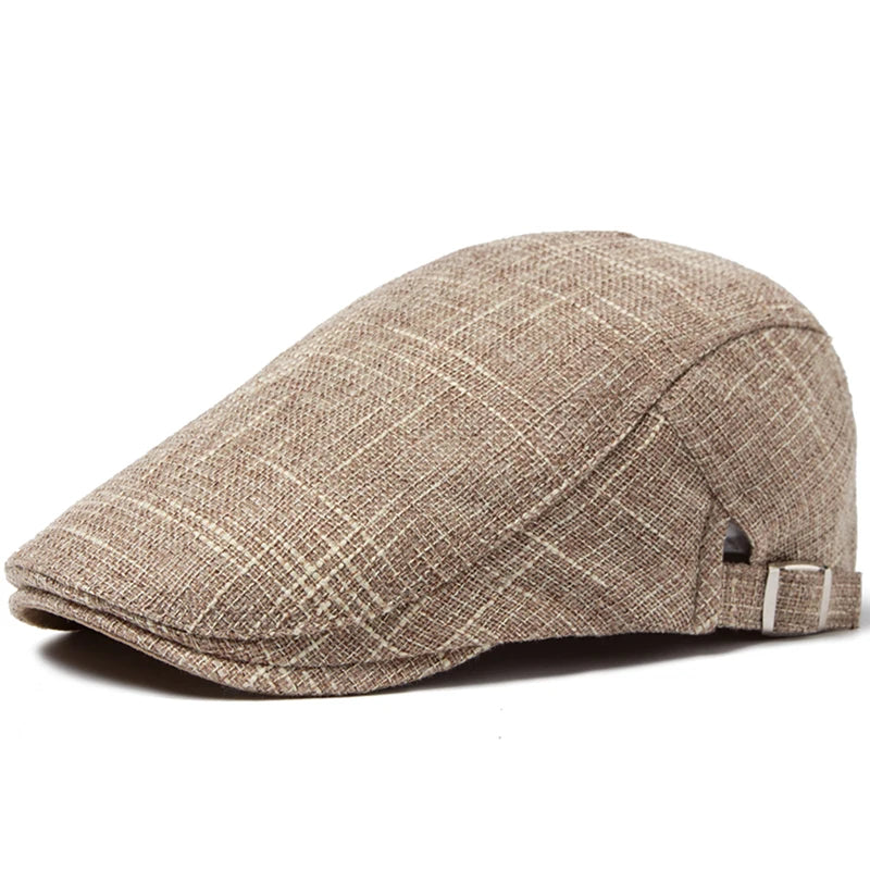 CNTANG 2024 New Men Beret Women Classic Vintage Linen Berets Summer Sun Visor Casual Duckbill Hats Newsboy Cap Unisex Adjustable