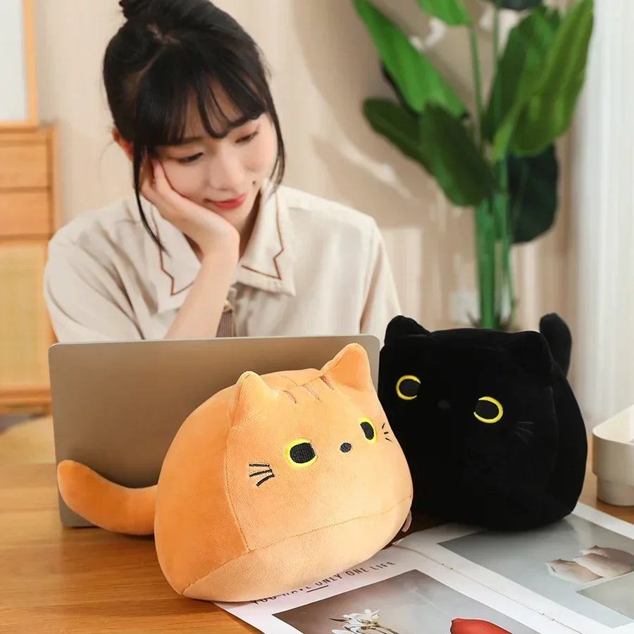 Kawaii Creative Oval Cat Plush Doll Four Baby Cat Pendants In A Big Mother Cat Body Combined Doll Super Soft Gift For Boys Girls