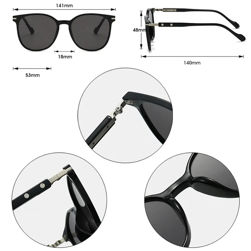 JNPCXI New Fashion Oval Rivets Women Sunglasses Retro Gradient Shades UV400 Men Punk Sun Glasses