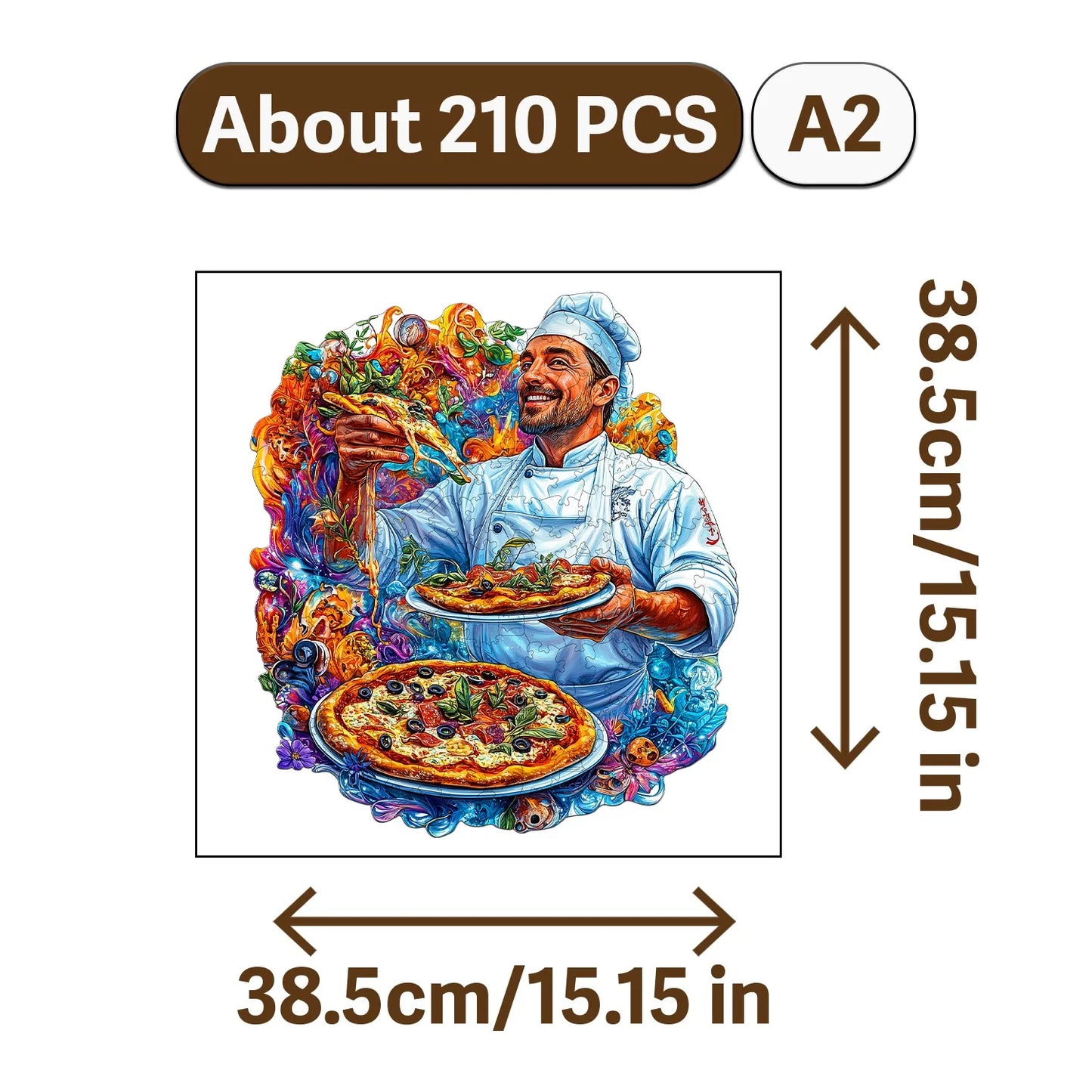 Gourmet Feast Theme Wooden Jigsaw Puzzle Wood Home Decor Painting Christmas and Halloween Gift Toy For Teen And Kid