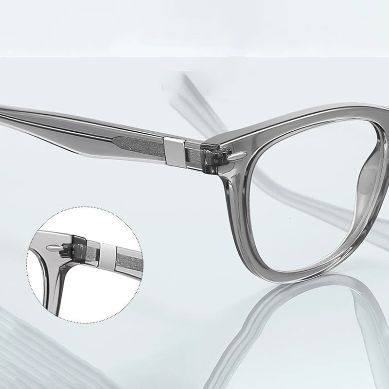 JNPCXI TR90 Anti-Blue Light Glasses Frame Retro Rivets Spring Hinge Computer Eyeglasses UV400
