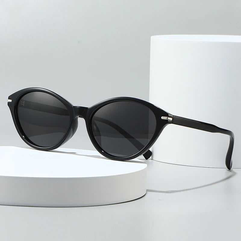 JNPCXI TR90 Fashion Oval Sunglasses Women Retro Punk Gradient Shades UV400