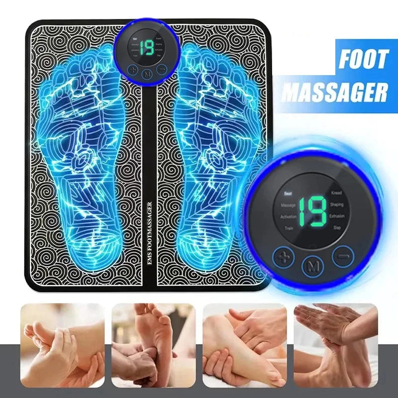 Portable Foot Pad Electric Massage Patch Pen Cervical Neck Back Combination Set