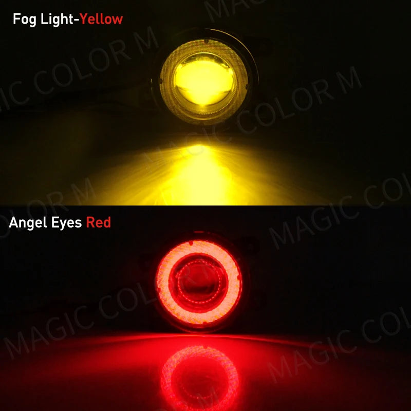 For Ford Focus Fusion Fiesta Ranger C-Max Transit Tourneo EcoSport Edge Angel Eye Fog Light Car DRL Fog Driving Lamp LED Lens