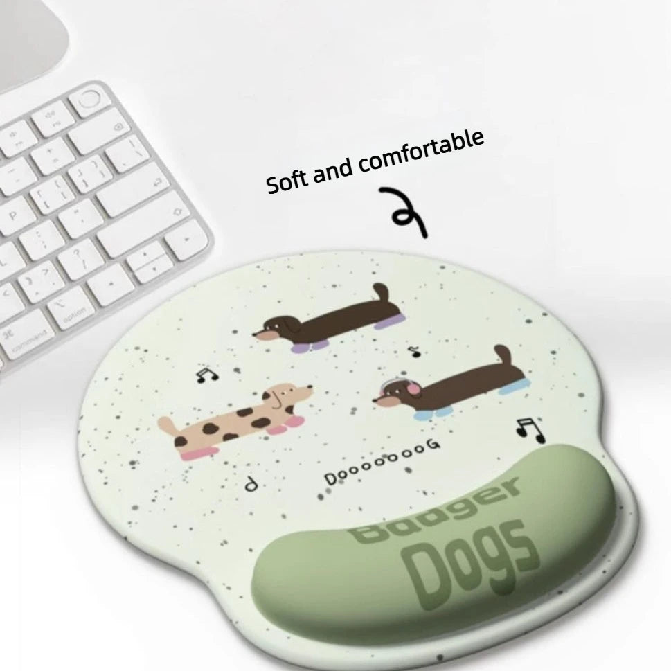 Cartoon Wrist Rest Mouse Pad Memory Foam Keyboard Wrist Support Anti Slip Ergonomic Mousepad for Office Gaming PC Computer Desk