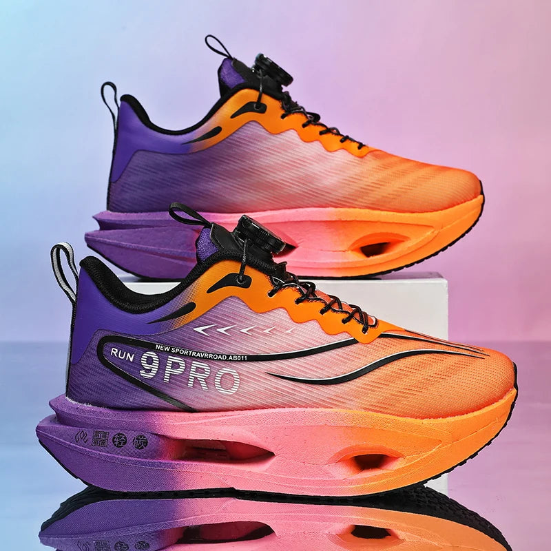 Running Shoes Marathon Carbon Plate Air Cushion Men Sports Breathable Lightweight Women's Comfortable Athletic Nonskid Sneakers