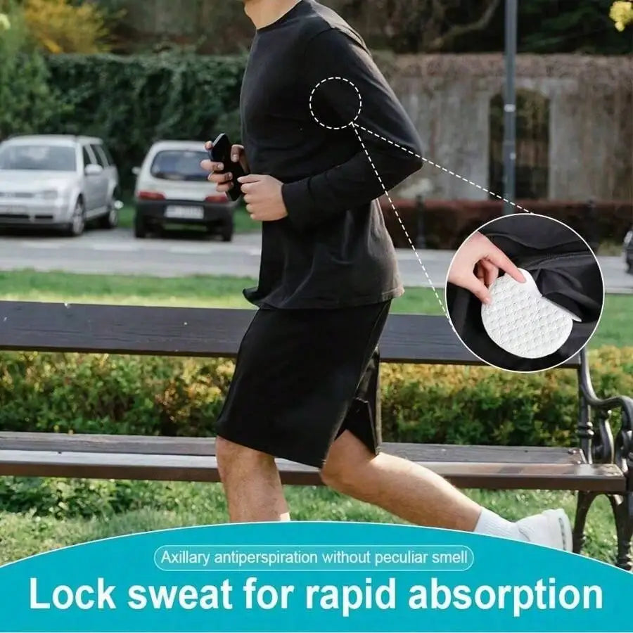 Moisture-Wicking Disposable Underarm Sweat Pads Breathable,Non-Trace, Leak-Proof Sweat Guards, Odor Control, for Outdoor Leisure