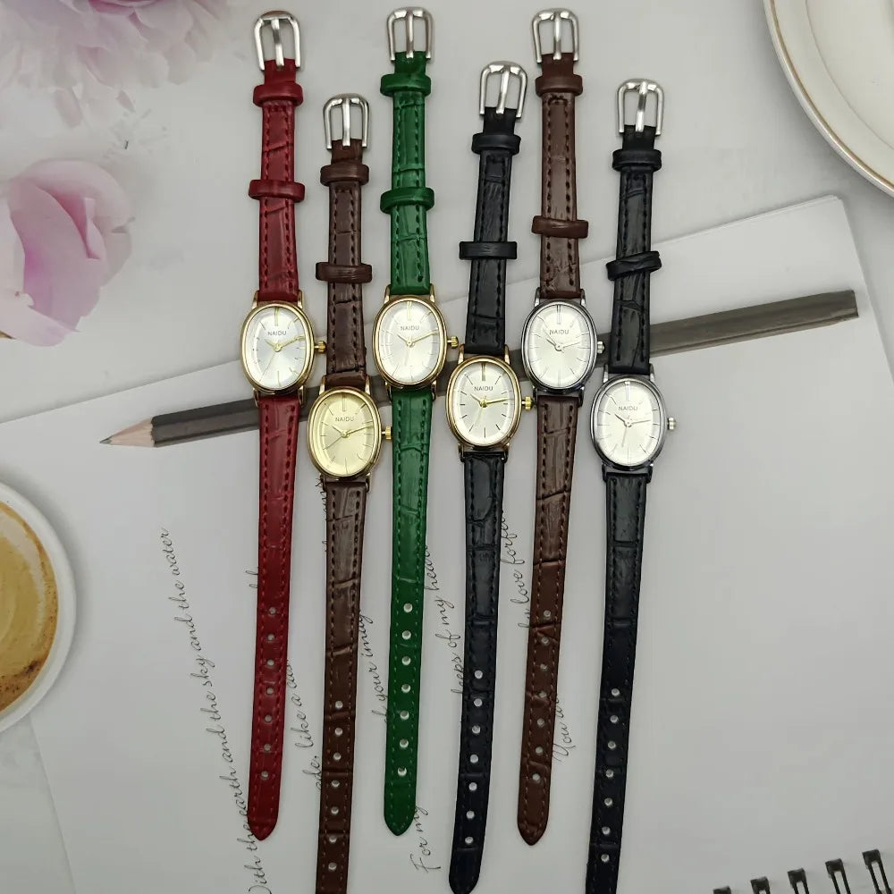 Fashion Brand Women Oval Dial Watch Luxury Leather Strap Quartz Watch Gift Ladies Wristwatches Relojes Para Mujer Wholesale