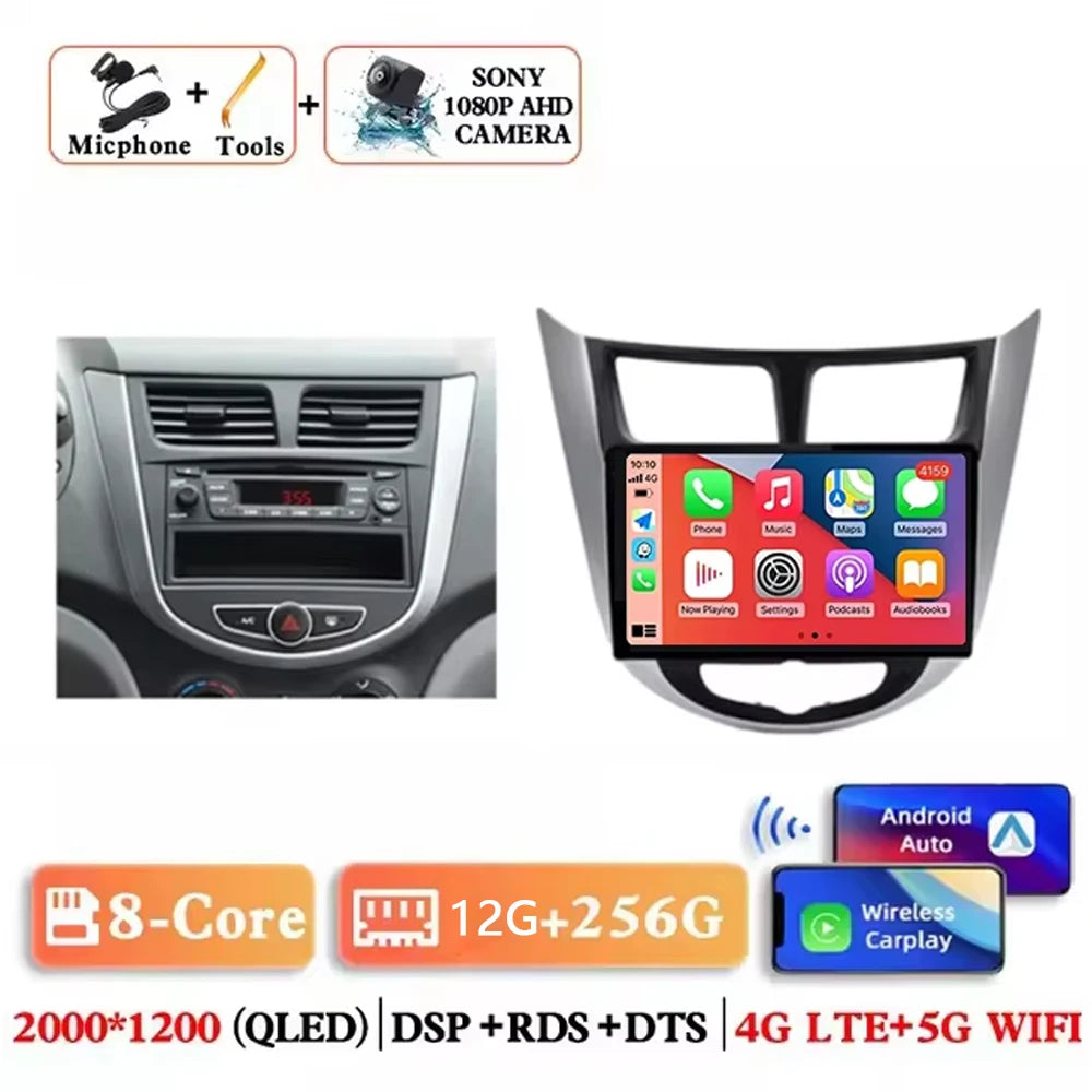 9 '' for Hyundai Solaris Accent i25 2010 - 2016 Car Multimedia Radio Video Player Android 16 GPS Navi HD Touch Screen BT WiFi