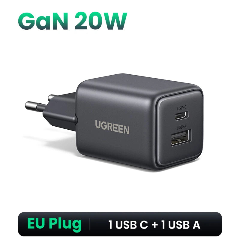 [EU Plug] 45W-20W GaN Charger PD3.0 PPS QC3.0 USB C Fast Charger iPhone Samsung