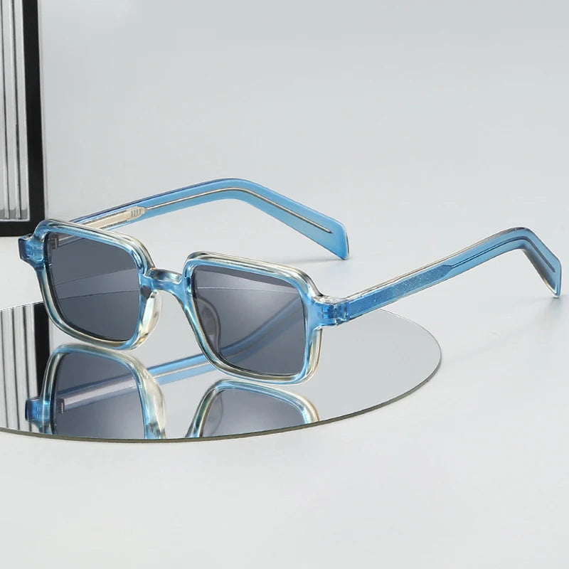 JNPCXI New Square Quality Sunglasses Women Shades UV400 Retro Trending Rivets Men Gradient Sun Glasses