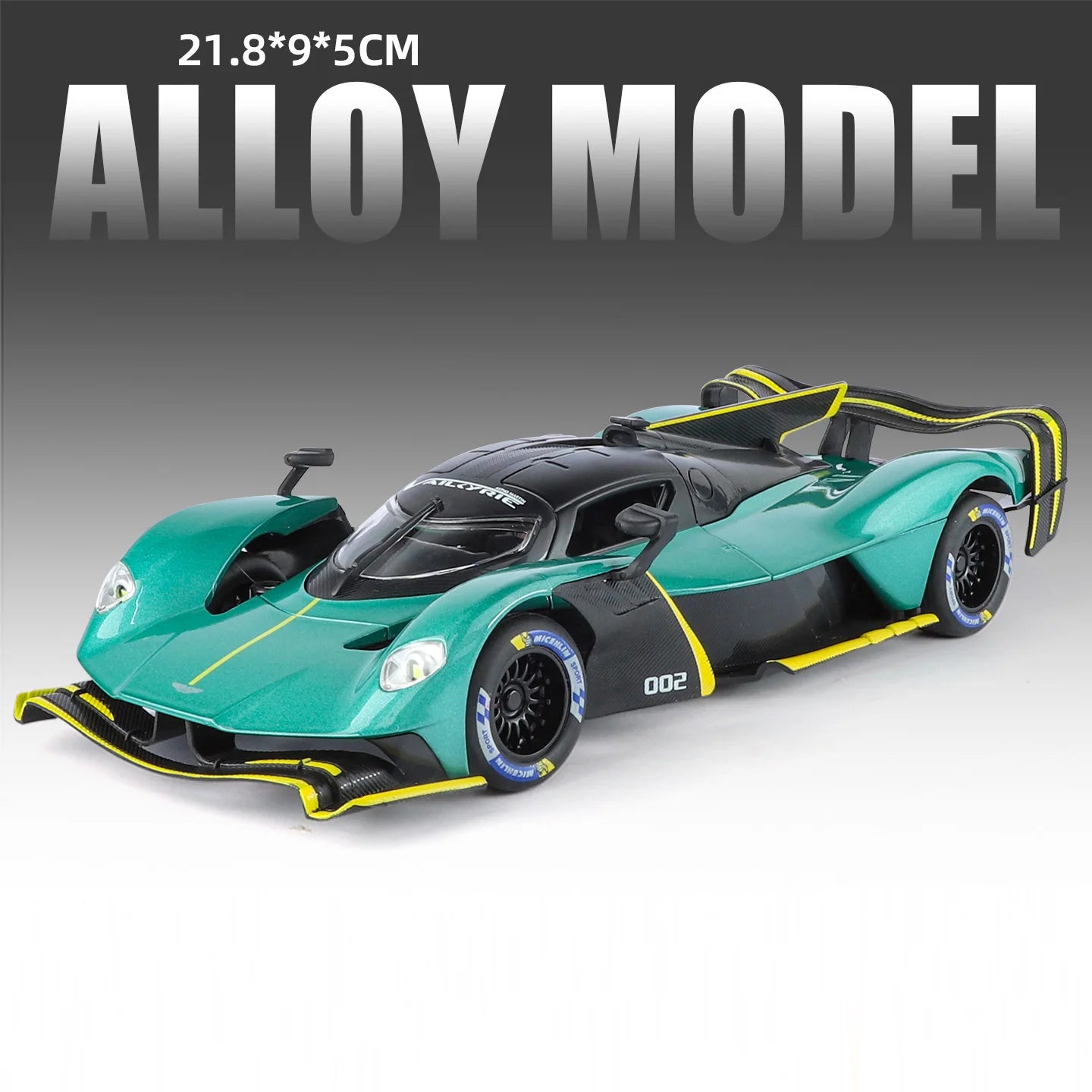 1:24 Valkyrie P1 Alloy Diecast Sports Car Miniature Model Toys Car Four Wheel Suspension Sound Light Pull Back Vehice Boy's Gift