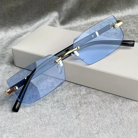 1PairY2K Inspired Rimless Fashion Glasses Decorative Eyewear for Men and Women Perfect for Casual Streetwear Parties and Holiday